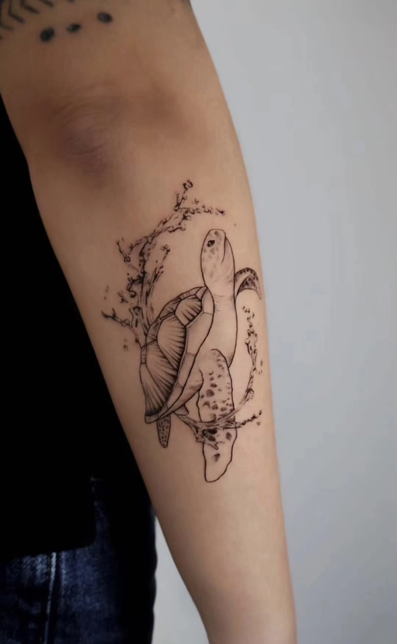 hình xăm rùa phong thủy mang lại sự cân bằng trong cuộc sống