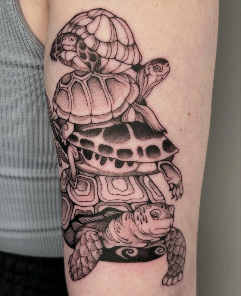 hình xăm rùa phong thủy phù hợp với người hướng nội