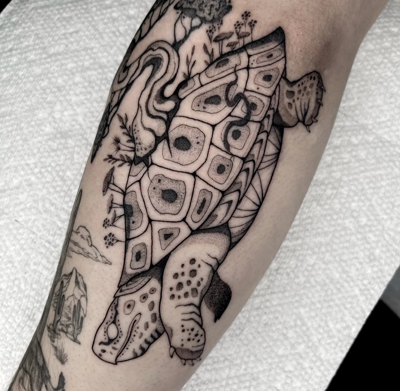 hình xăm rùa phong thủy thể hiện lòng trung thành