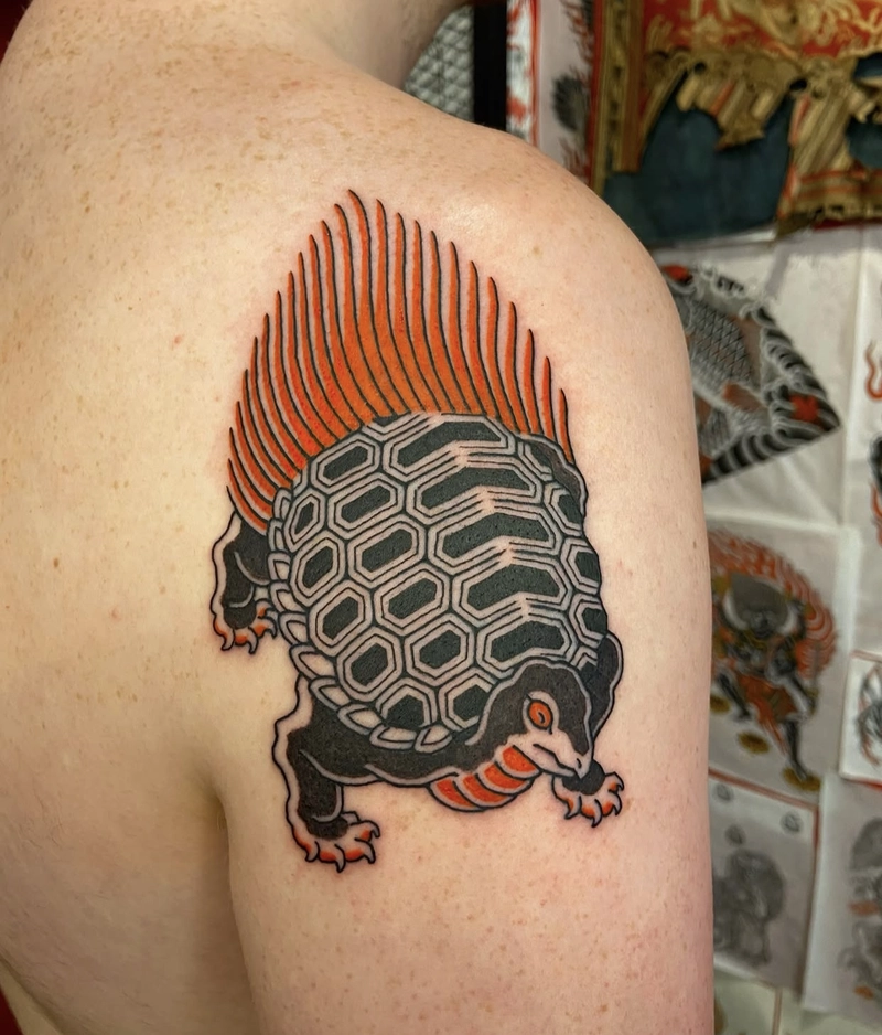 hình xăm rùa phong thủy thể hiện sự chậm rãi nhưng chắc chắn