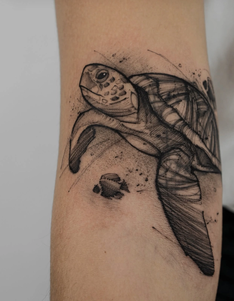 hình xăm rùa phong thủy thích hợp cho người trầm tĩnh