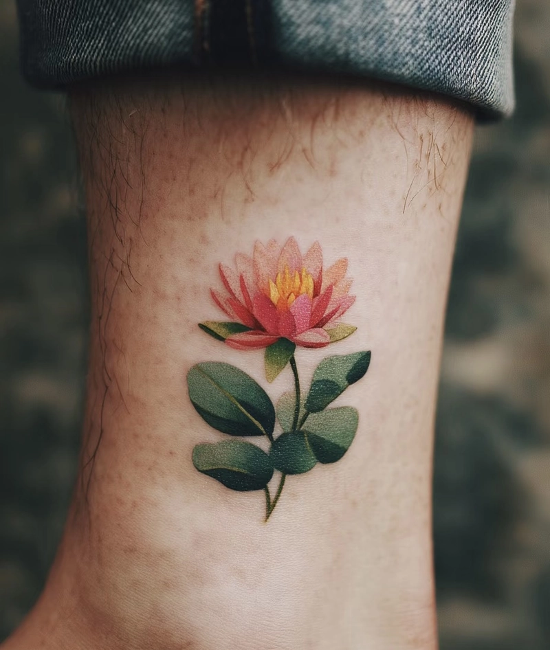 hình xăm sen phong thủy biểu trưng cho sự tái sinh