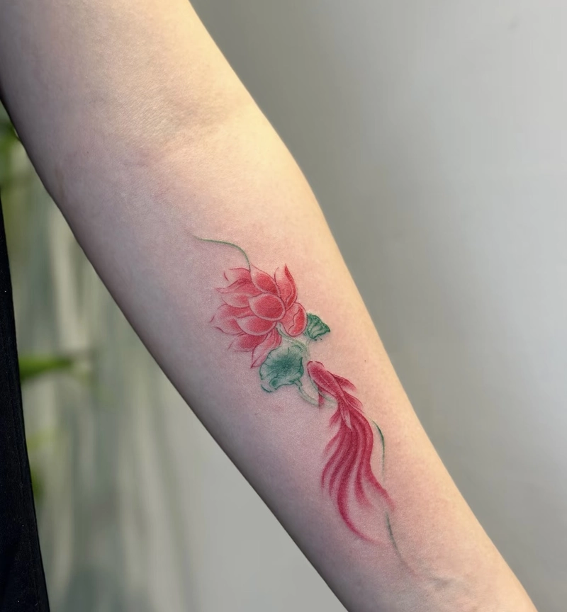 hình xăm sen phong thủy mang đến sự yên bình nội tâm