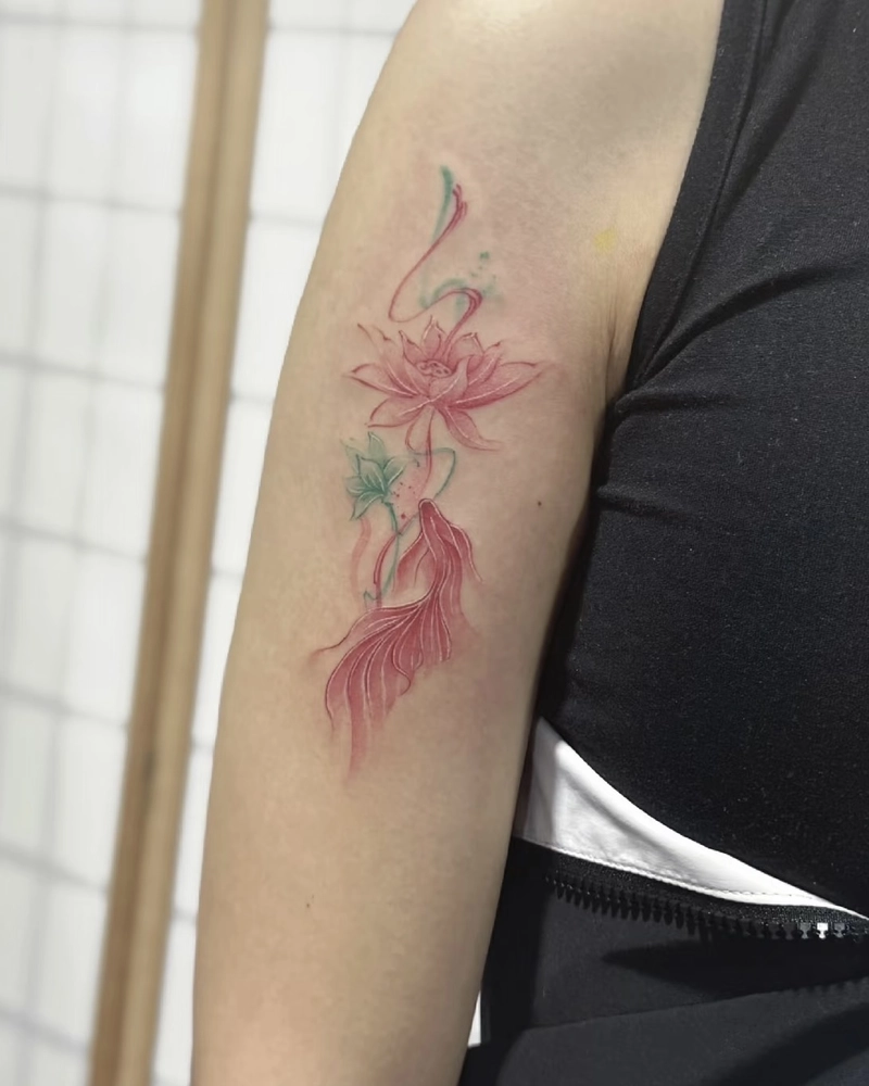 hình xăm sen phong thủy mang năng lượng yêu thương