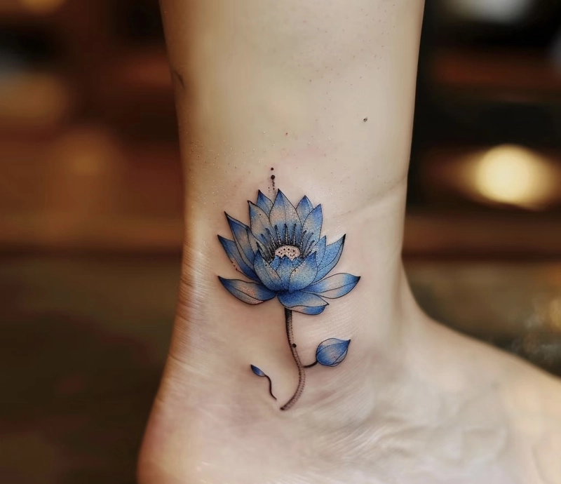 hình xăm sen phong thủy tượng trưng cho sự kiên cường