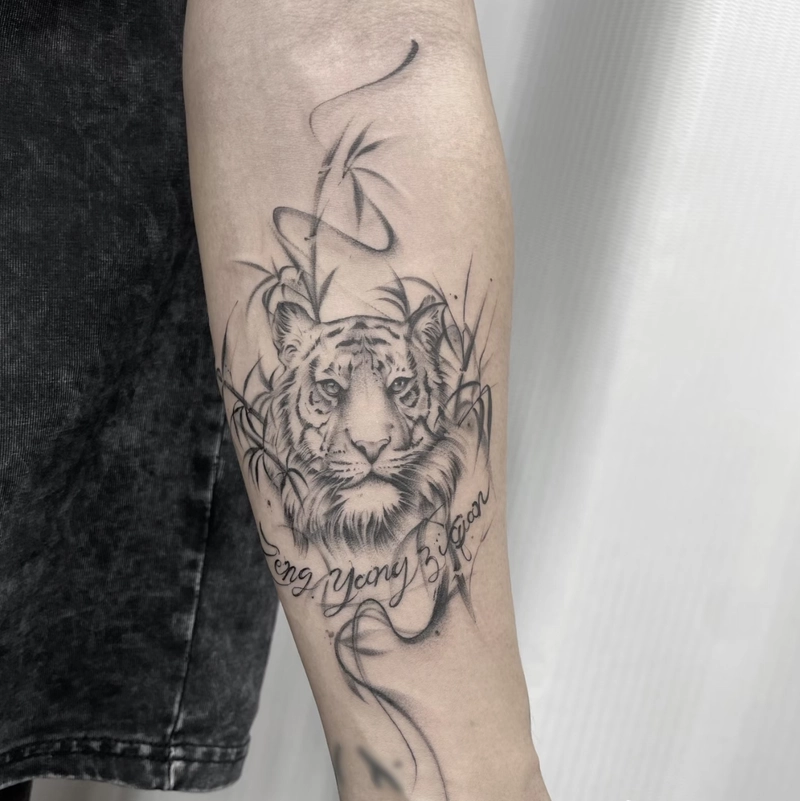 hình xăm sư tử phong thủy biểu hiện lòng trung kiên và danh dự