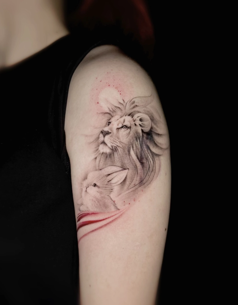 hình xăm sư tử phong thủy mang lại cảm giác quyền uy