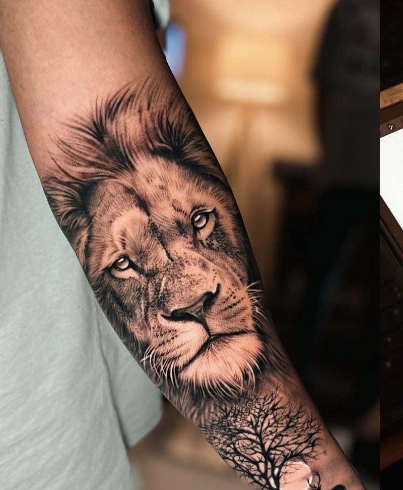 hình xăm sư tử phong thủy mang lại năng lượng quyết đoán