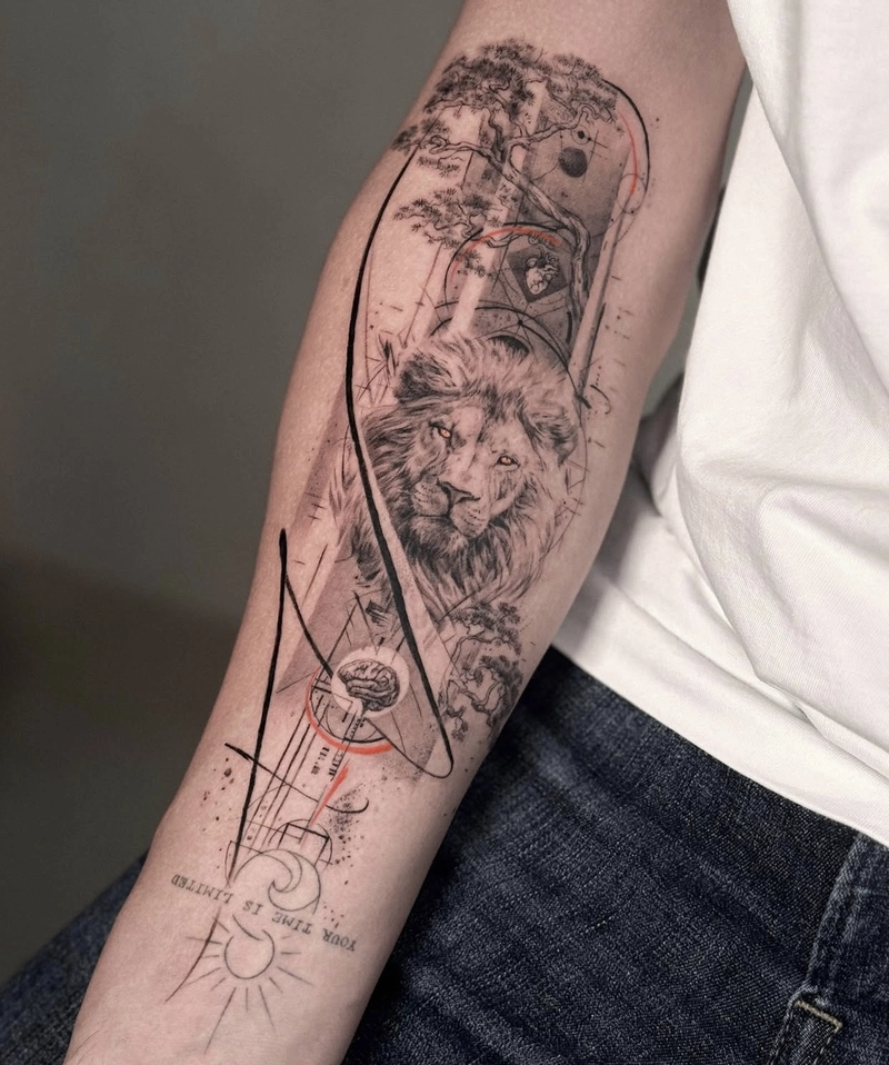 hình xăm sư tử phong thủy mang năng lượng dương mạnh mẽ