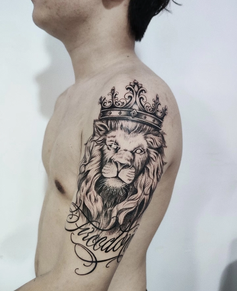 hình xăm sư tử phong thủy thể hiện sự tự tin vượt trội