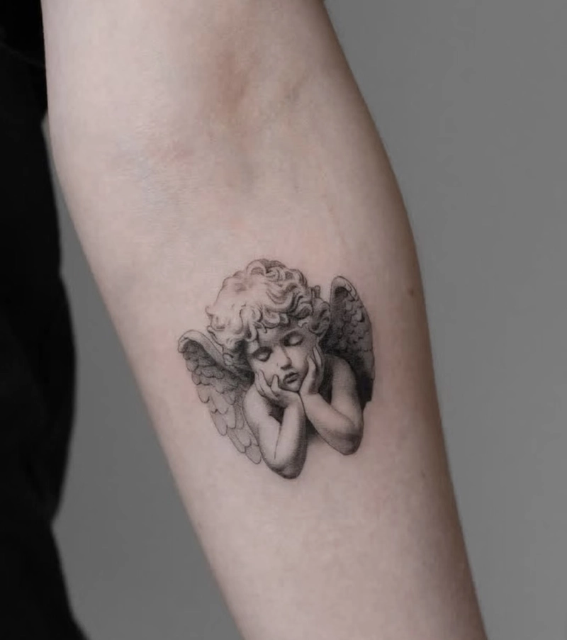 hình xăm thiên thần ý nghĩa cho nữ