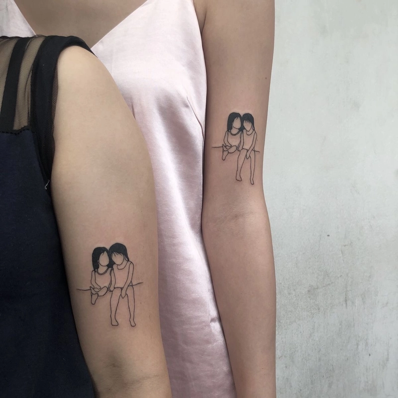 hình xăm tình bạn đôi