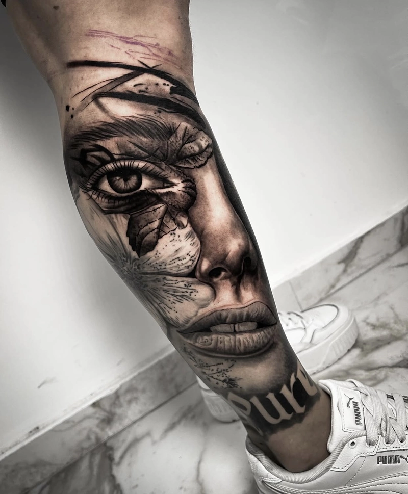 mẫu hình xăm nam đẹp ở chân