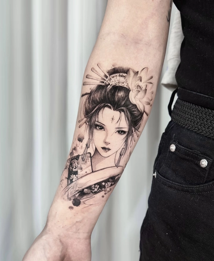 mẫu hình xăm phong thủy đẹp tượng trưng cho sự trường thọ và thịnh vượng