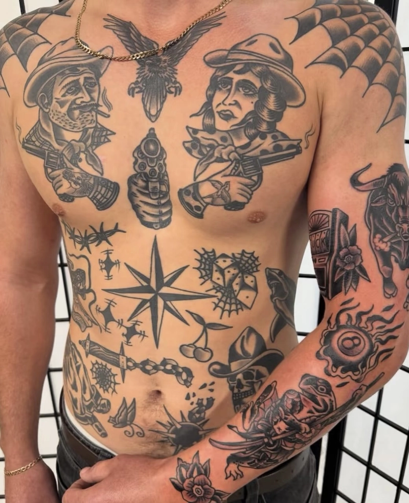 mẫu xăm hình ngầu cho nam kín người