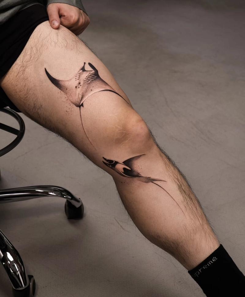 mẫu xăm hình ngầu cho nam ở chân