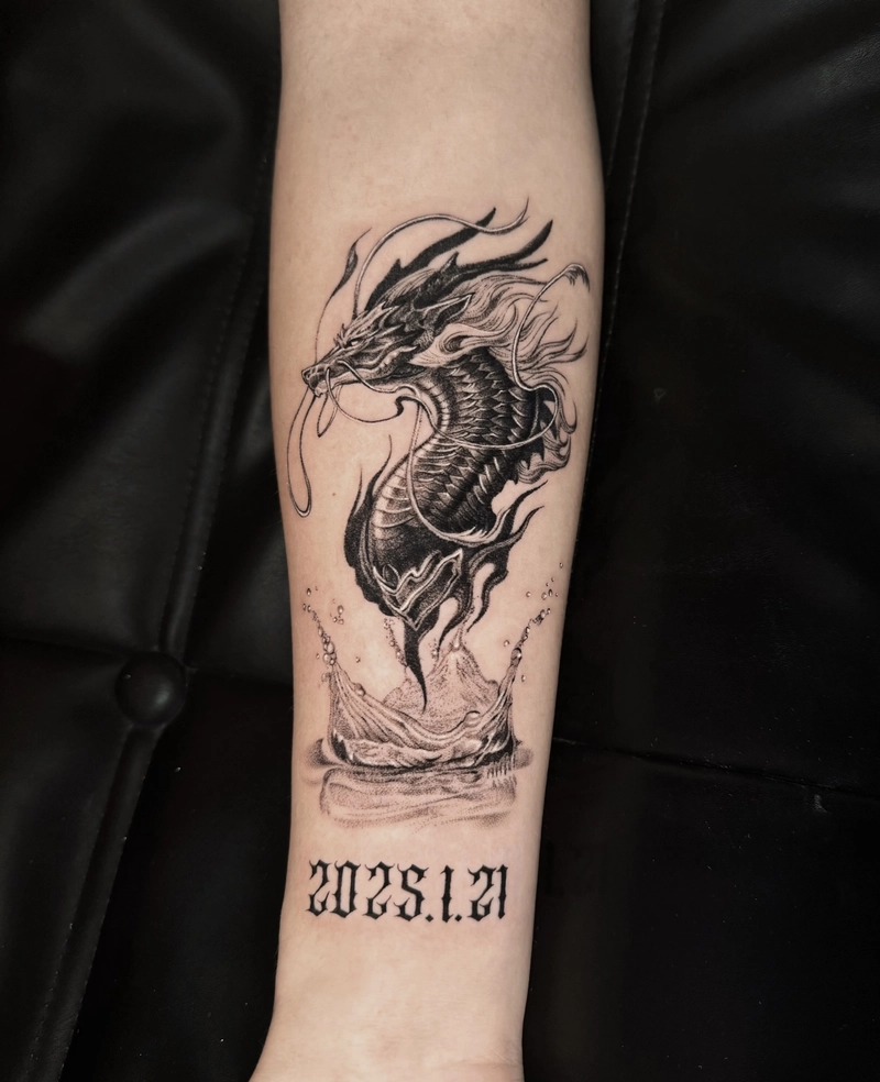 mẫu xăm hình rồng ngầu cho nam