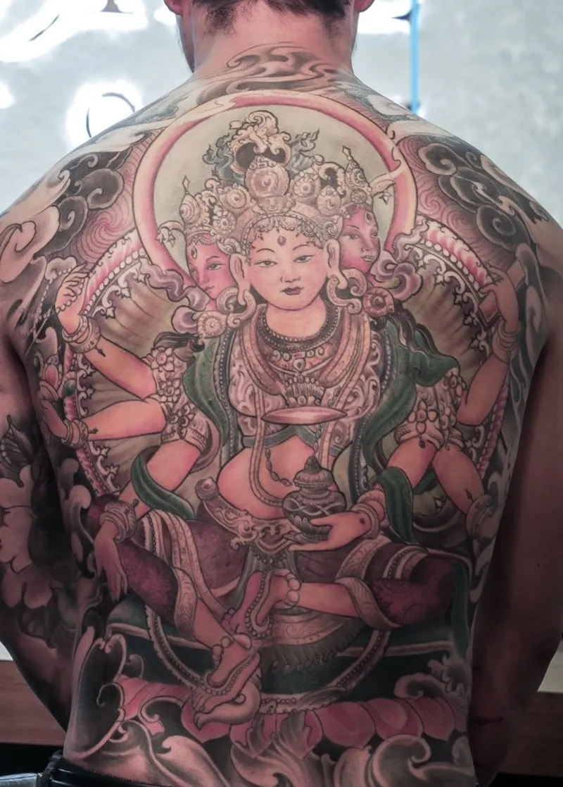 Hình xăm Phật Bà Quan Âm cứu khổ cứu nạn