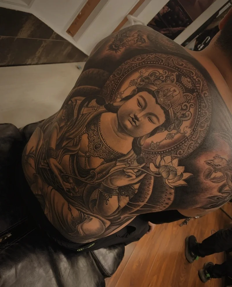 Hình xăm Quan Âm Bồ Tát ý nghĩa tâm linh