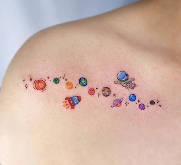 Hình xăm bầu trời sao nữ bản mảnh