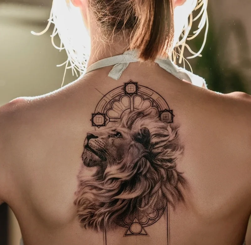 Hình xăm biểu tượng quyền lực màu đen mạnh mẽ