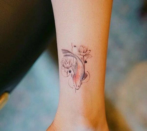 Hình xăm cá chép phong thủy nhỏ đẹp nhất