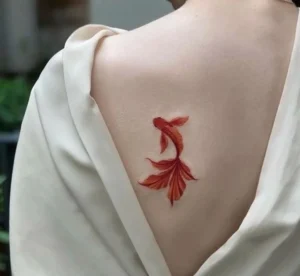 Hình xăm cá chép phong thủy nhỏ hợp mệnh Thủy