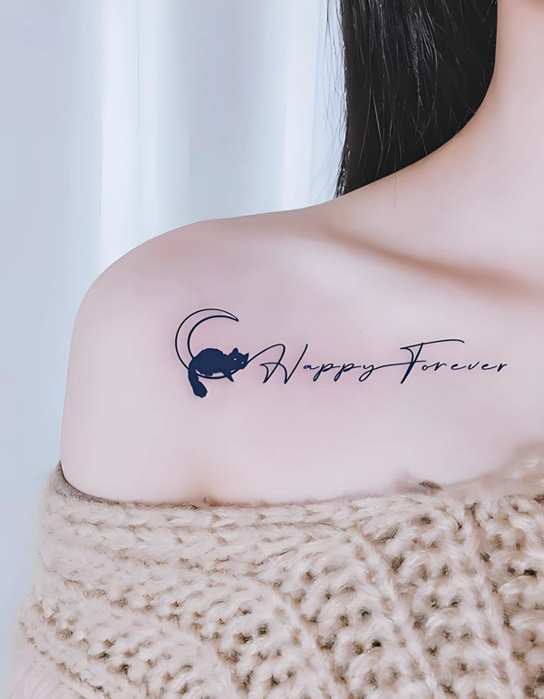 Hình xăm chữ và linh vật bản mảnh tinh tế