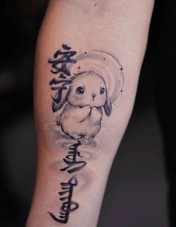 Hình xăm chữ và linh vật mini dễ lên hình