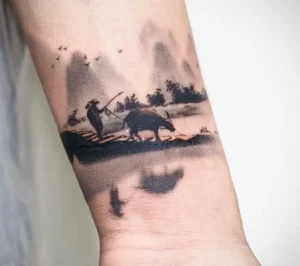 Hình xăm cổ tay phong thủy mang bình an