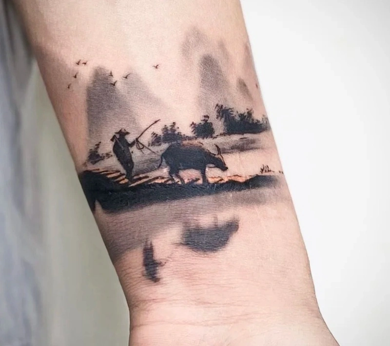 Hình xăm cổ tay phong thủy mang bình an