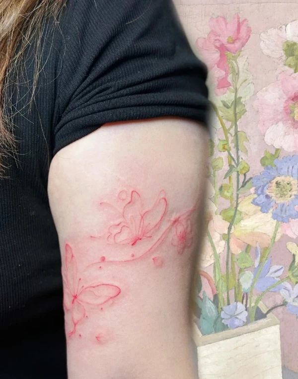 Hình xăm hoa anh đào nữ ý nghĩa may mắn