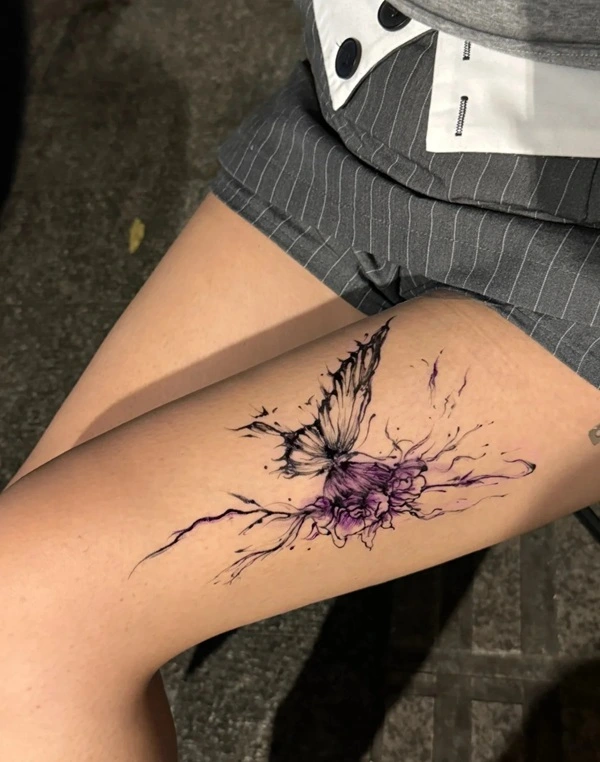 Hình xăm hoa lá và linh vật nổi bật