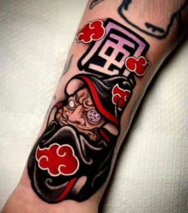 Hình xăm kết hợp chữ và linh vật phong cách Hàn