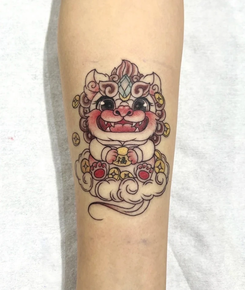 Hình xăm linh vật bảo vệ tài lộc bản lớn mini