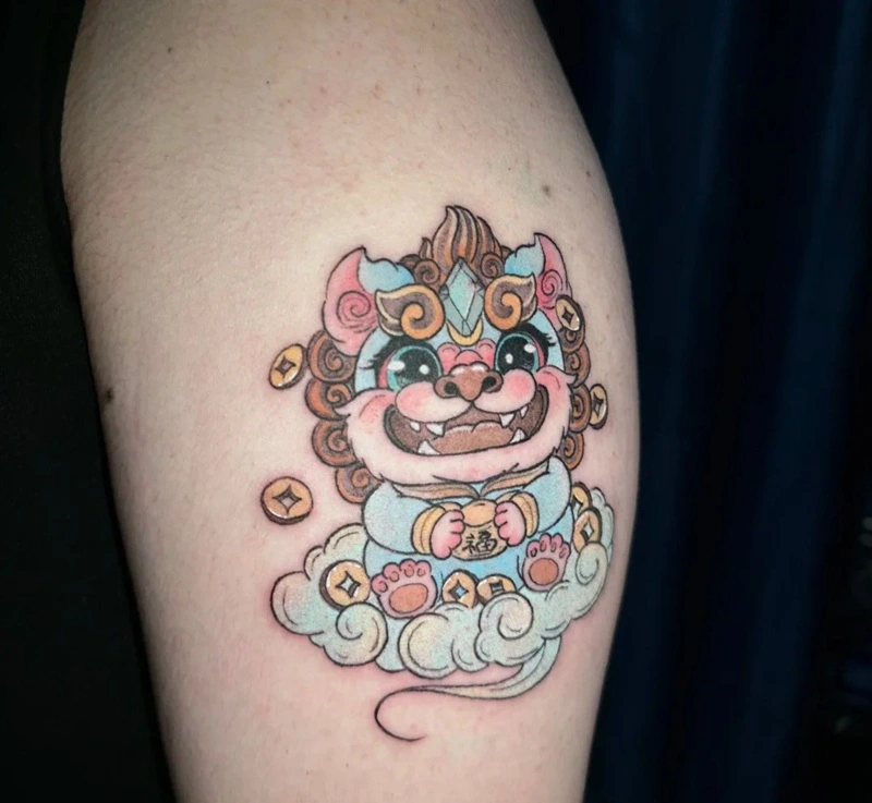 Hình xăm linh vật bảo vệ tài lộc cute nhẹ nhàng