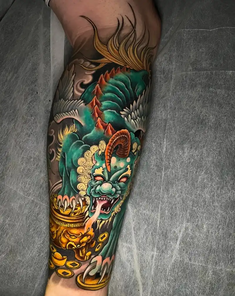 Hình xăm linh vật bảo vệ tài lộc độc đáo