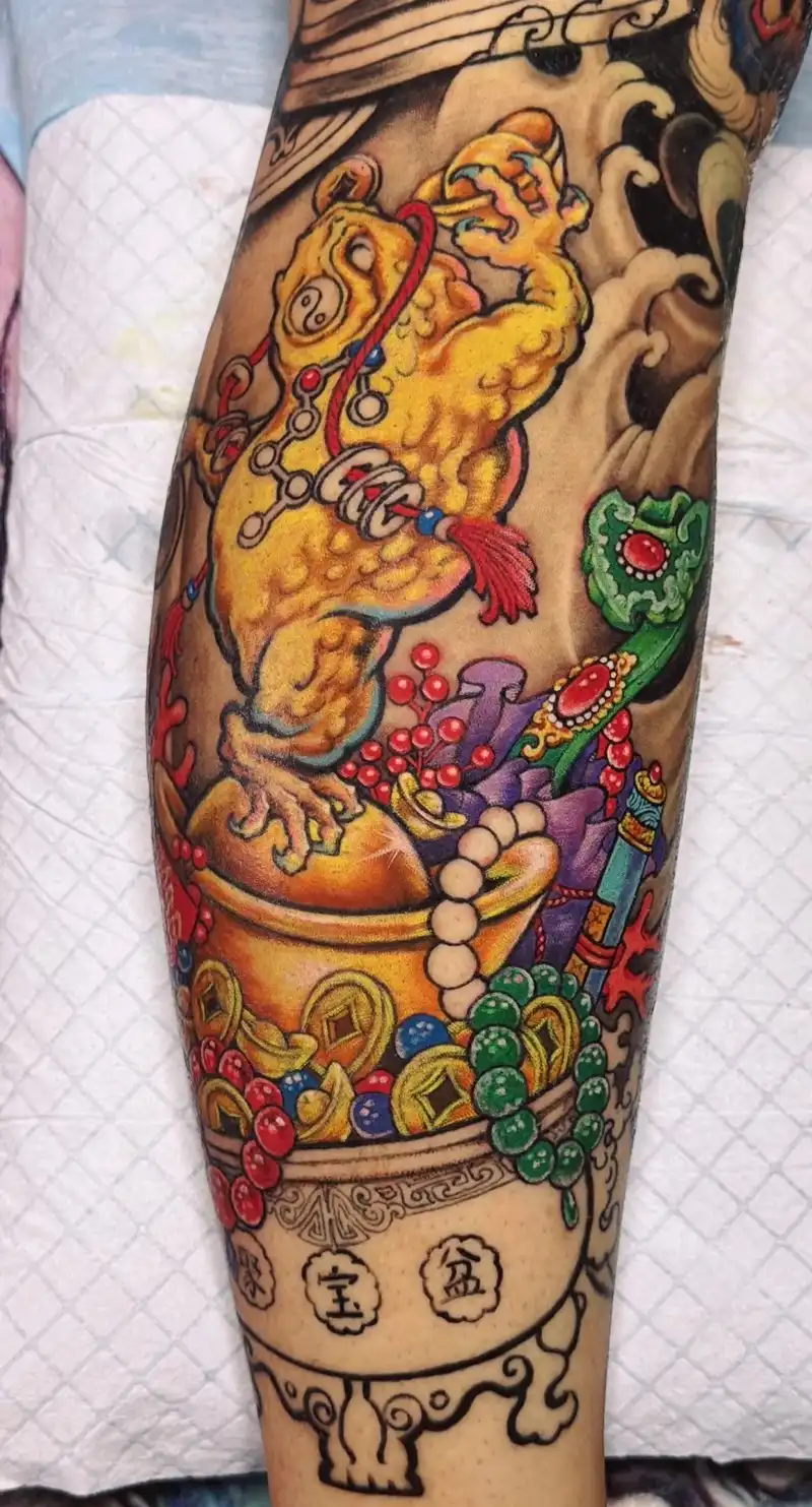 Hình xăm linh vật bảo vệ tài lộc tinh tế