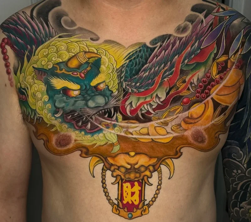 Hình xăm linh vật phong thủy bảo vệ tài lộc