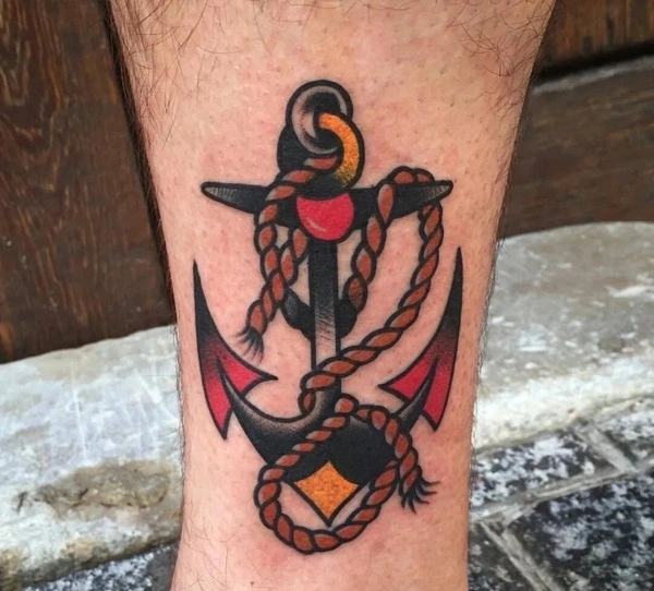 Hình xăm mỏ neo nam phong cách Nhật Bản