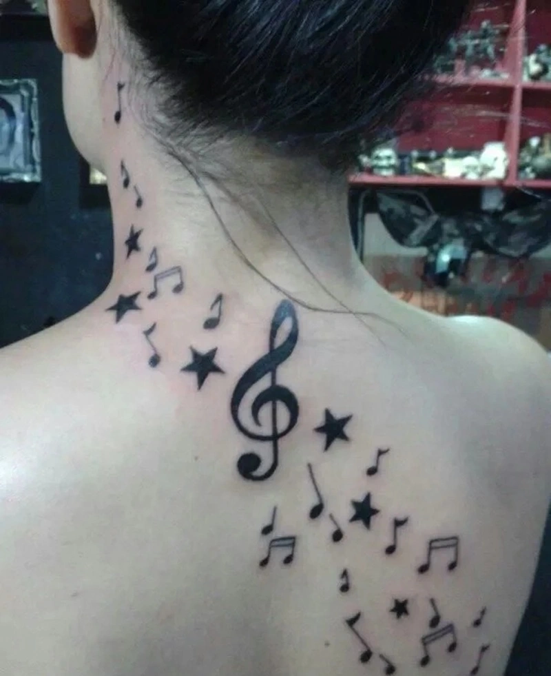 Hình xăm nốt nhạc nữ dễ lên hình
