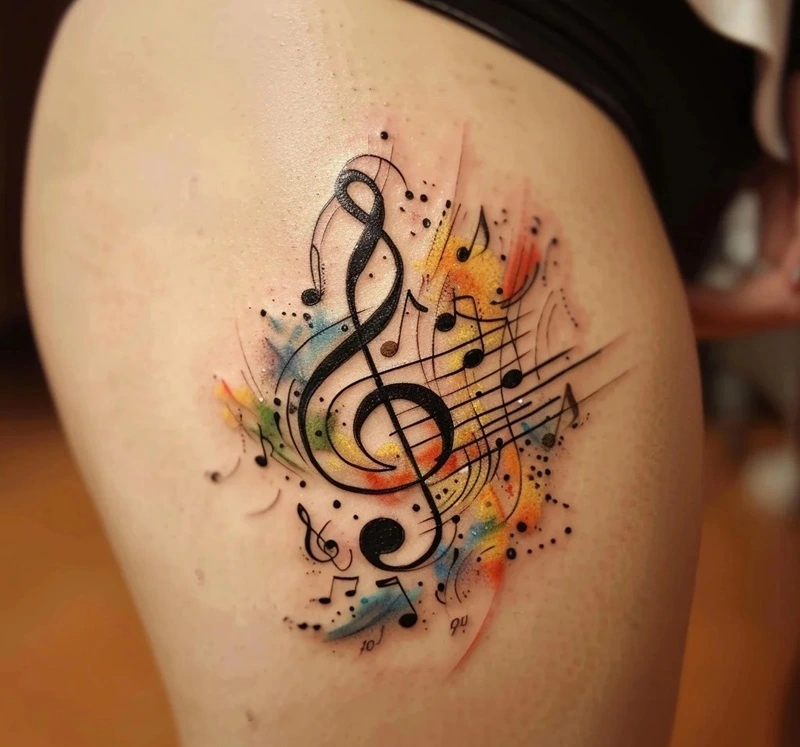Hình xăm nốt nhạc nữ độc đáo mới lạ
