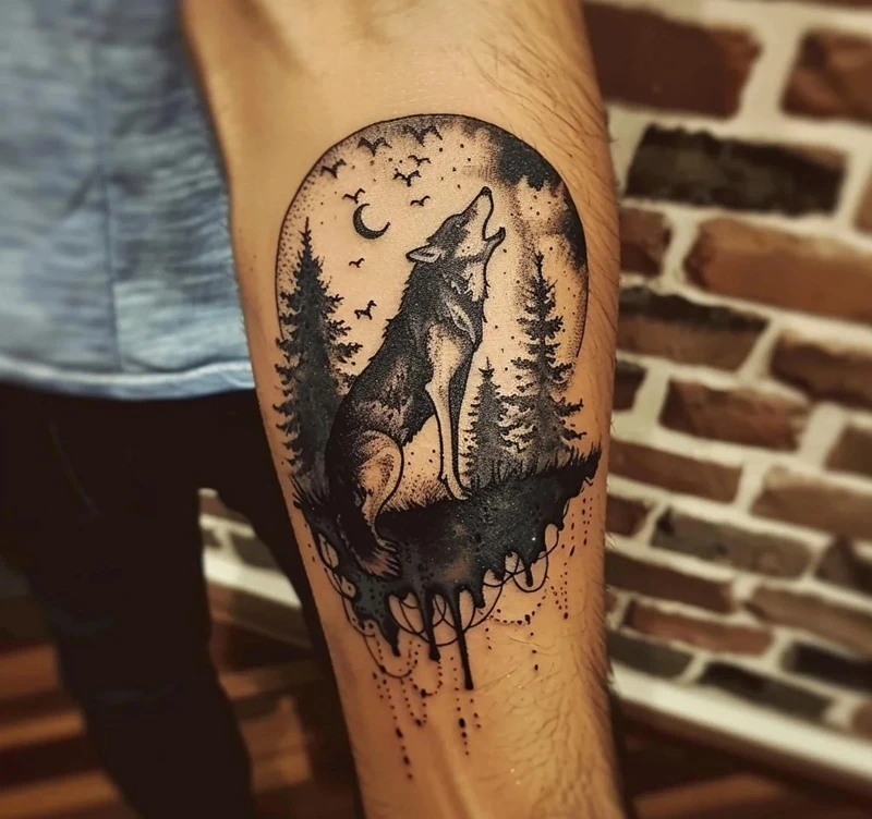 Hình xăm quyền lực dạng line art