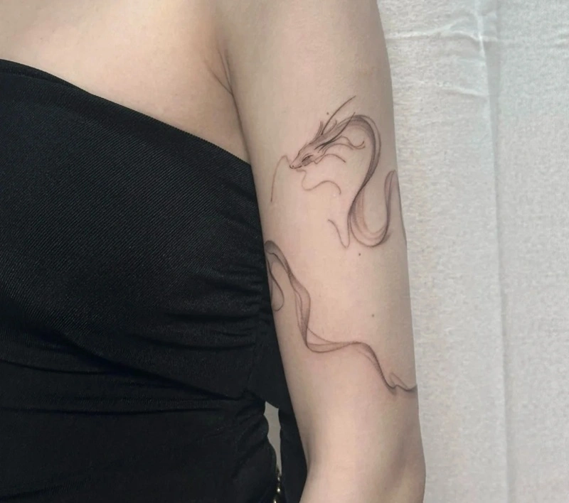 Hình xăm rồng mini dễ thương