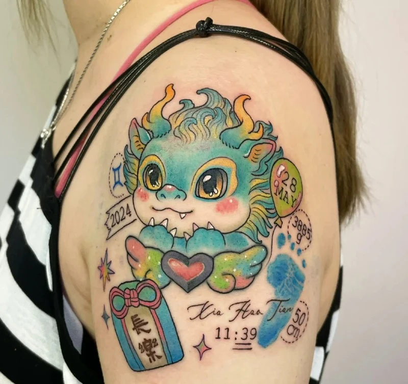 Hình xăm rồng mini mini dễ lên hình