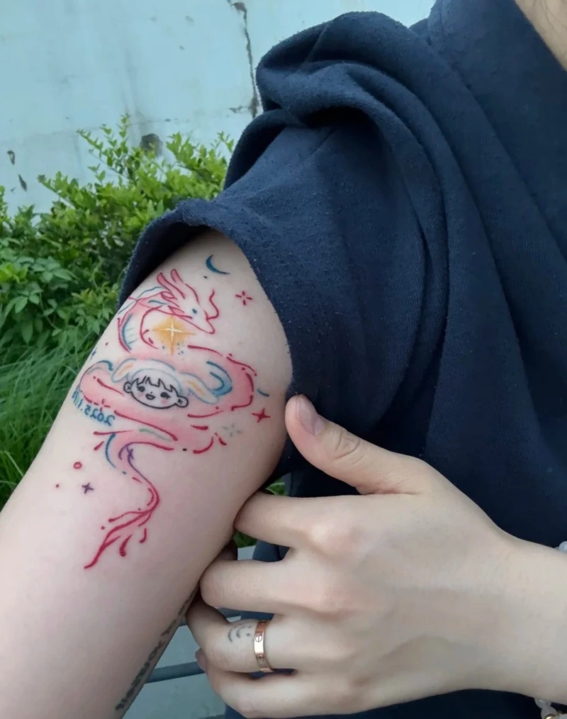 Hình xăm rồng mini phong cách Hàn Quốc