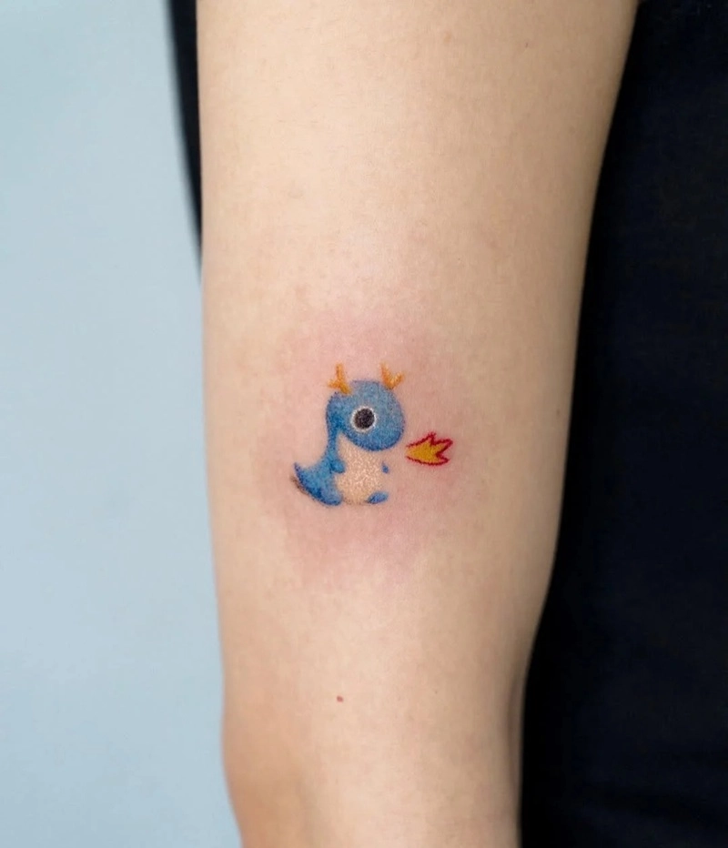 Hình xăm rồng mini vẽ tay độc đáo