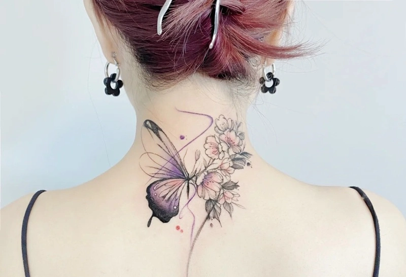 Hình xăm sau gáy phong thủy đơn giản mà đẹp