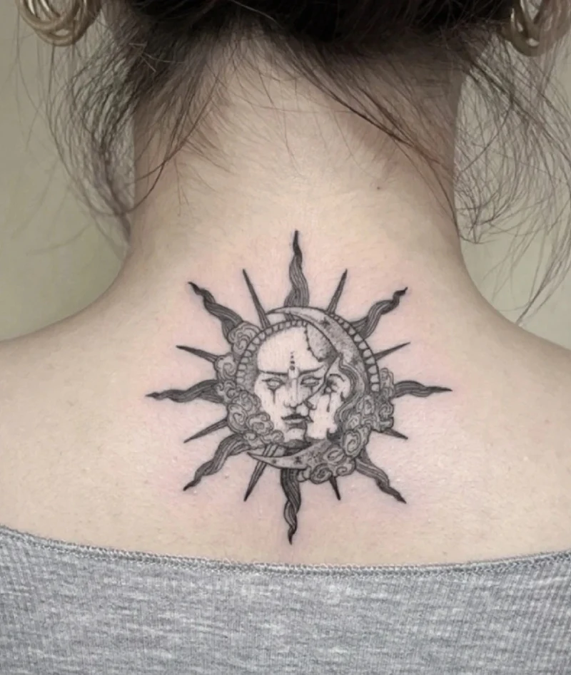 Hình xăm sau gáy phong thủy mạnh mẽ