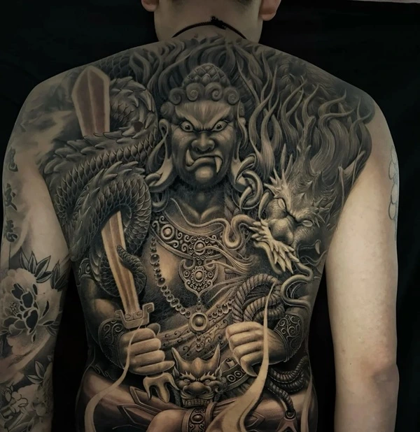 Hình xăm thần thoại phong thủy bản lớn